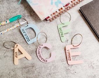 Backpack Name Tag Personalized Acrylic Keychain for School Bags, Sport Gear, Bogg Bag Charm