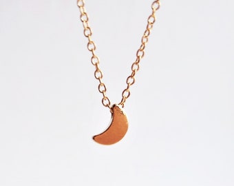 MOON charm necklace, Celestial necklace, tiny moon necklace, charm jewelry, minimalist jewelry, personalized gift, boho
