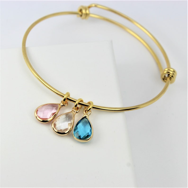 Personalized Bracelet Gift for her Familiy tree Bracelet Grandma Gift Personalized Initial and Birthstone bangle Mum Bracelet