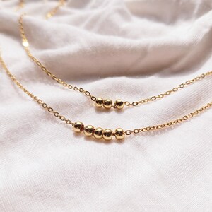 Collar de perlas familiar personalizado, perlas de la amistad | Collar personalizado minimalista ? Collar de acero inoxidable | Regalo de mamá