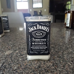 Jack Daniels  Old No 7  Tennessee Whiskey Candle, 750ml Bottle, Gift for Dad, Gift for him