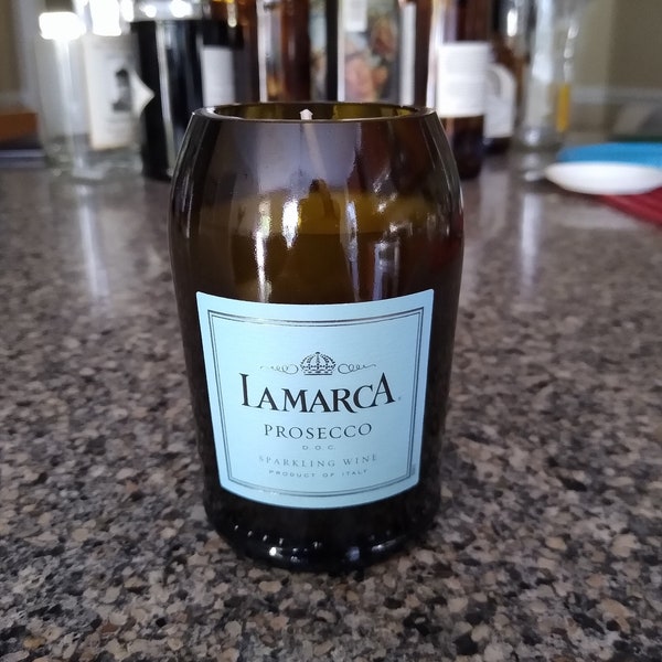 Wine Bottle Candle, 187ml Lamarca Prosecco, scented with Essential Oil, Hostess Gift, Girfriend Gift, Small Gift