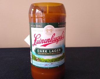 Craft Beer Candle, Leinenkugel's Dark Lager,  12 oz, , Gift for Dad, Gift for Him,