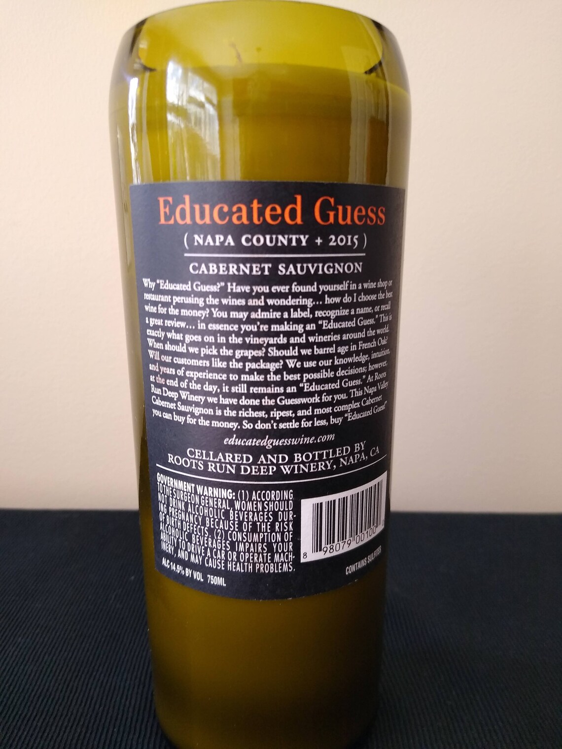Educated Guess Sauvignon Wine Bottle Candle Roots Etsy