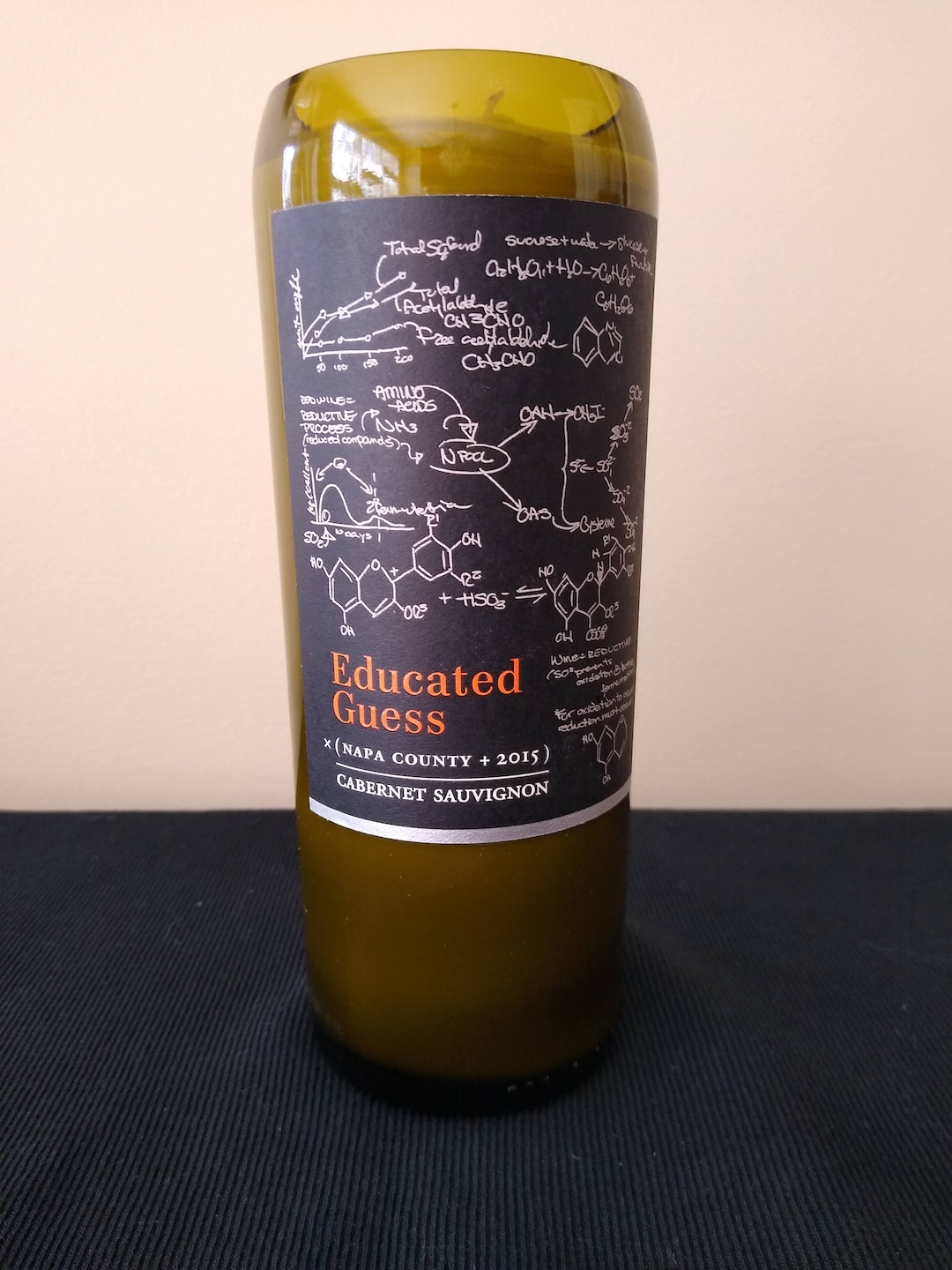 Educated Guess Sauvignon, Wine Bottle Candle, Roots Run Deep