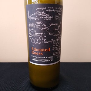 Educated Guess Cabernet Sauvignon, Wine Bottle Candle, Roots Run Deep Winery, Vanilla Scent, Girlfriend Gift, Anniversary Gift