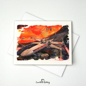 Jeu de cartes pour notes art fantastique vaisseau spatial, papeterie vierge, cartes de remerciement