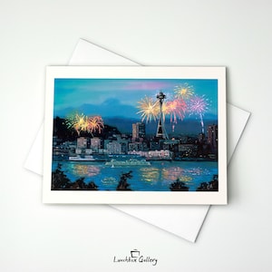 Conjunto de cartões de nota de Seattle, papelaria em branco, cartões de agradecimento