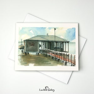 See Boot Dock Aquarell Notecard Set leere Briefpapier Dankeskarten