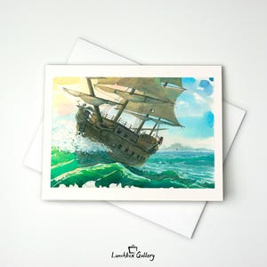 Jeu Cartes Pour Correspondance Bateau Pirate Avec Papeterie Vierge
