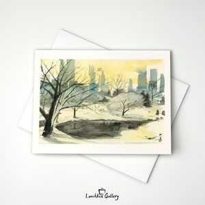 Central Park New York City Winter Notecard Set Papeterie vierge Cartes de remerciement
