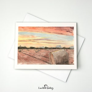 Set di biglietti di auguri Midwest Hay Field Sunset con cancelleria vuota e biglietti di ringraziamento