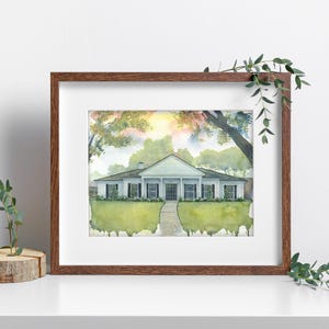 Retrato de casa en acuarela personalizado / Pintura de casa pintada a mano / Regalo de inauguración personalizado