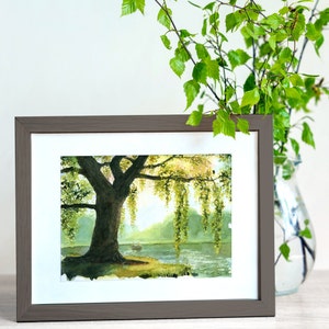 Willow Tree Wall Art Watercolor Painting Print Housewarming Wedding Gift