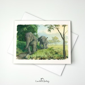 Jeu Cartes Pour Correspondances Éléphants, Papeterie Voyage Vierge