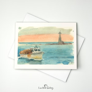 Fishing Boat Notecard Set Blank Stationery Thank You Cards