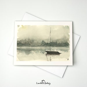 Sail Boat Watercolor Notecard Set Blank Stationery Thank You Cards
