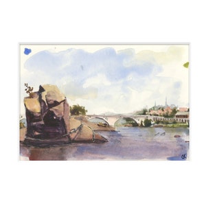 Potomac River Wall Art Watercolor Painting Print