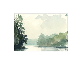Lake Life Wall Art Watercolor Painting Print