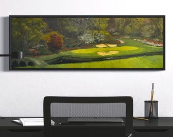 Augusta National 12th Hole Golf Painting | Masters Amen Corner Canvas Art | Golf Wall Decor | Golf Gifts for Him | Augusta Art Print