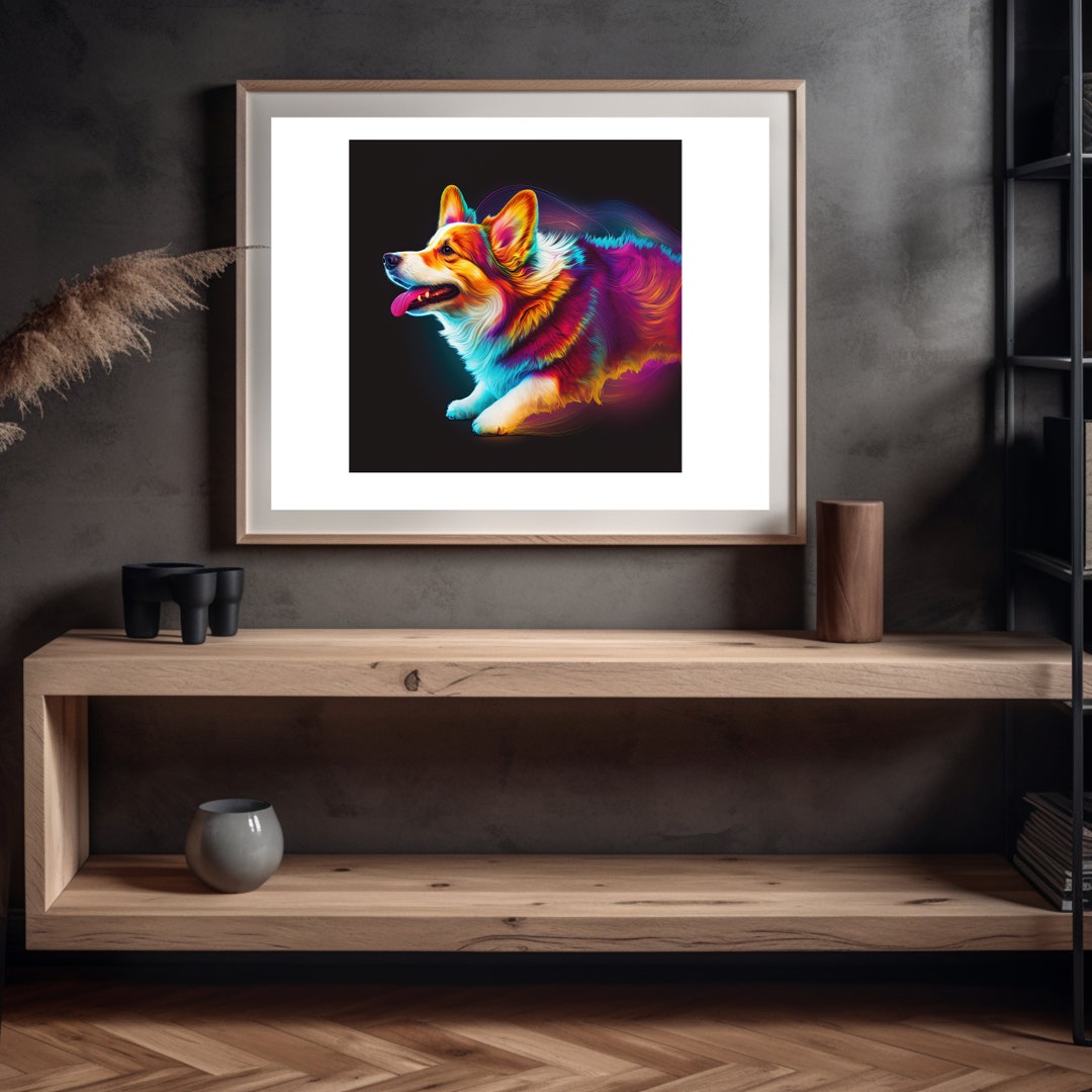Colorful Corgi Print | Pembroke Corgi Wall Art | Puppy Dog Abstract ...