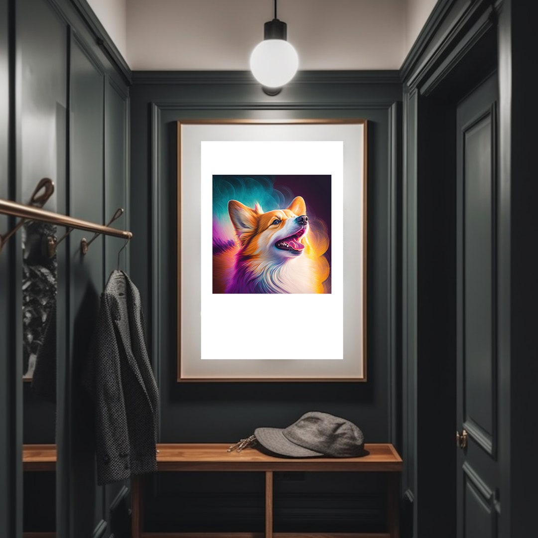 Colorful Corgi Print | Pembroke Corgi Wall Art | Puppy Dog Abstract ...
