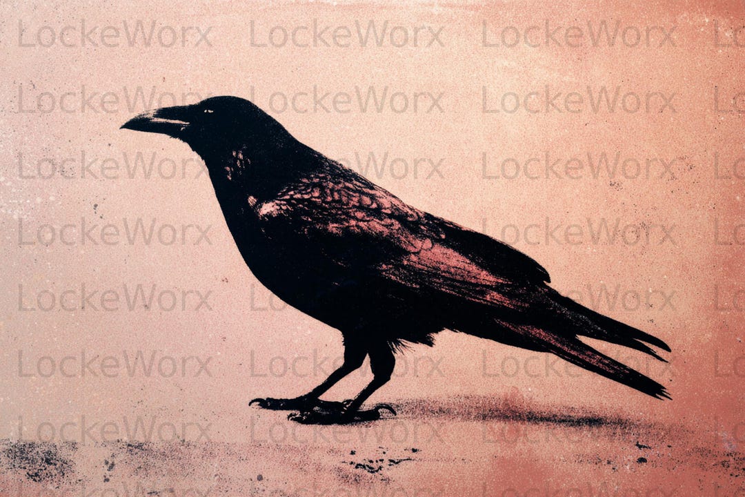 hand-painted-crow-silhouette-art-print-black-raven-nature