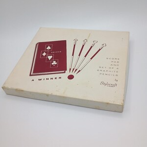 Vintage Stylecraft Bridge Score Pad and Graphite Pencil Set NOS