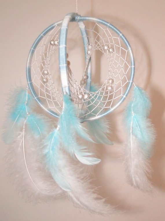 Boho double dream catcher Blue 3D dreamcatcher Bridal shower Etsy