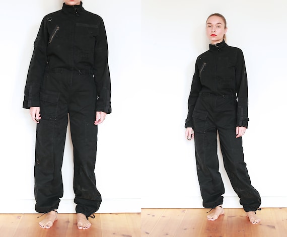90s Black Utility Jumpsuit / S-M