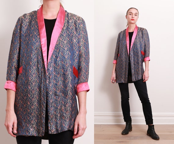 40s Woven Brocade Robe / XS