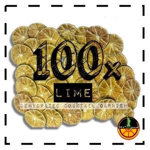 100 x Lime Wheel - Cocktail Garnishes to BUY - Dried / Dehydrated Accessories for Craft Mixology & Vintage Cocktail / Drinks | NEAT.garnish