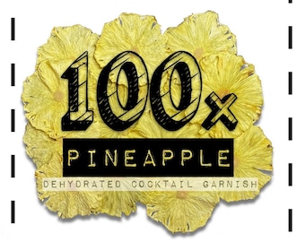100 x Pineapple Wheel - Cocktail Garnishes to BUY - Dried / Dehydrated Accessories for Craft Mixology Cocktail / Drinks | NEAT.garnish