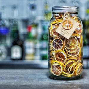 Lemon Wheel - Cocktail Garnishes to BUY - Dried / Dehydrated Accessories for Craft Mixology Drinks (64 oz Mason Jar) | rohnyc
