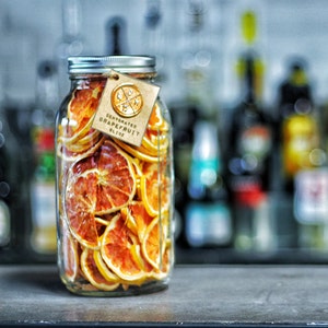 Grapefruit Slices - Cocktail Garnishes to BUY - Dried / Dehydrated Accessories for Craft Mixology Drinks (64 oz Mason Jar) | rohnyc