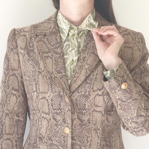 Vintage Snake Print Blazer, 90s Animal Print Jacket
