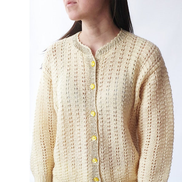 Pastel Yellow Cardigan Sweater Etsy