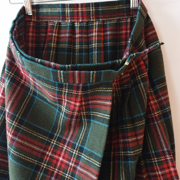 Vintage Tartan Rock aus 1990s, karierter plissierter Rockabilly Rockabilly karierter schottischer Wollrock von 1990s