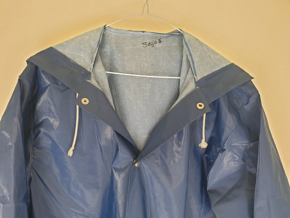 1970s - 1980s vintage raincoat, hooded PVC rain j… - image 7