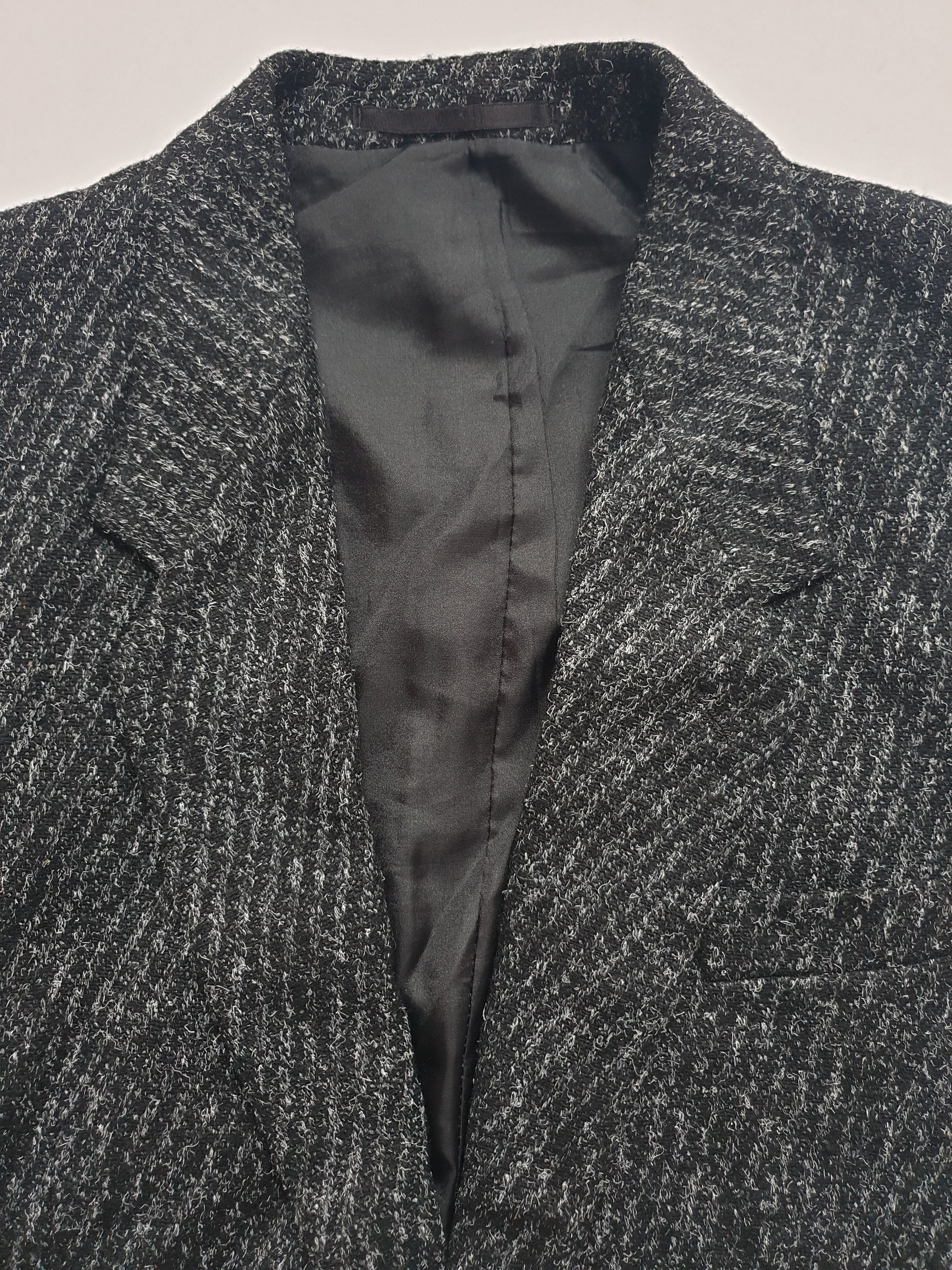 Blazer Uomo In Tweed A Spina Di Pesce, Lana E Poliestere, Monopetto Due Bottoni, Vestibilità Slim, Giacca Elegante Per Autunno Inverno, Adatto Per Matrimoni, Ufficio E Occasioni Casual