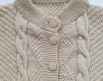 Vintage Fisherman sweater, cable knit chunky cardigan, minimalist jumper, vintage clothing