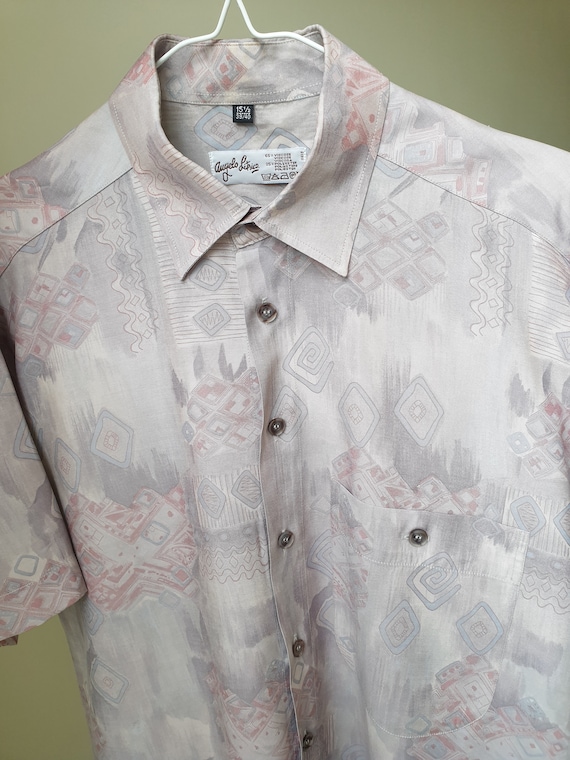 Vintage Angelo Litrico men's abstract print shirt… - image 2