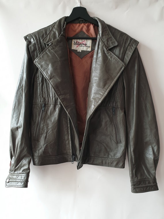 1970s leather jacket / vintage 70s 80s retro Rocker, … Gem