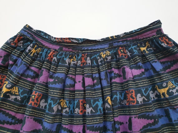 Vintage 1990s aztec print skirt 80s 90s retro tri… - image 5
