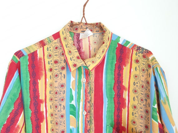 Vintage Floral Festival Blouse from 1980's, Hawai… - image 1