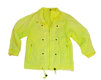 90s Vintage Neon Track Jacket Windbreaker