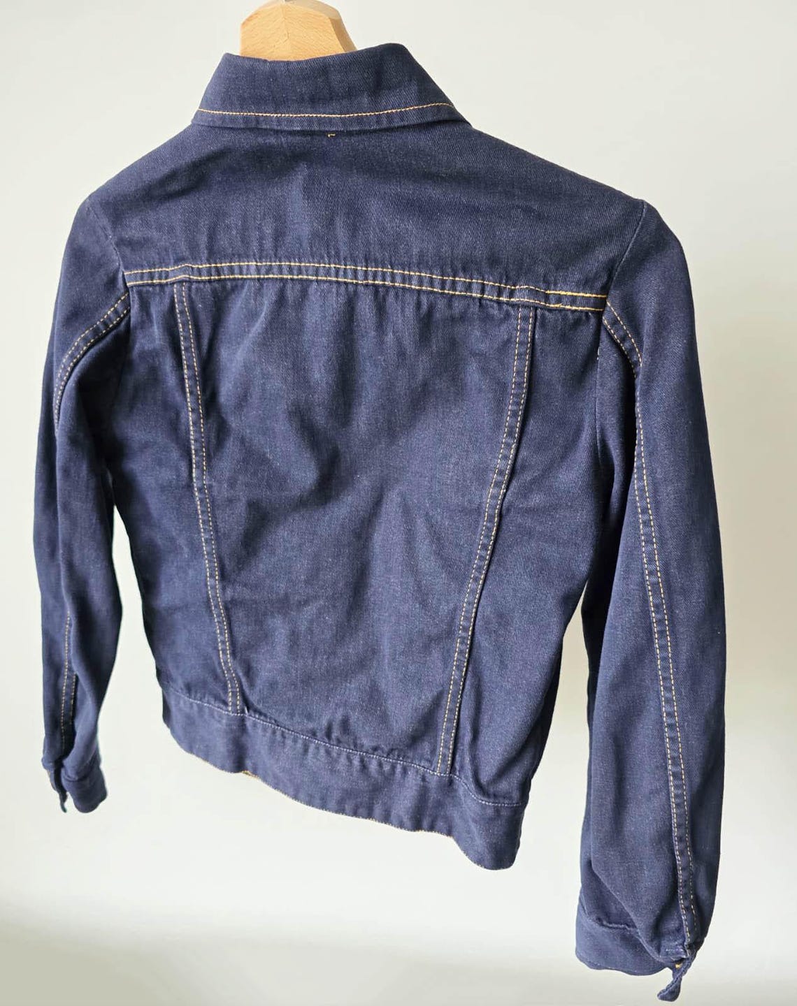 Vintage Dark Blue Denim Jacket 90s Cropped Fit - XS, foto 4 di 5