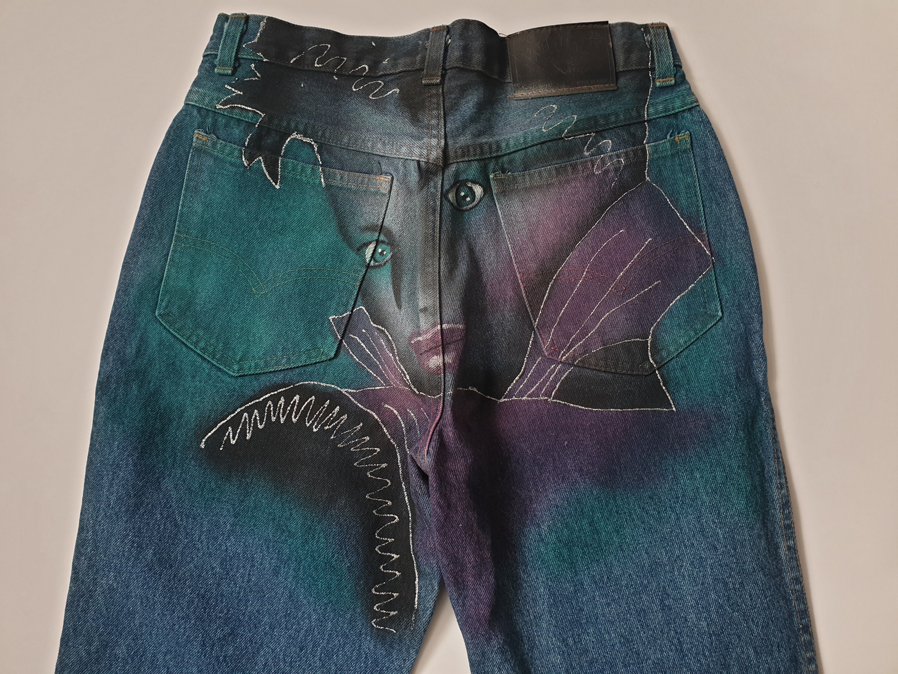 LOUIS VUITTON Graffiti Denim Pants Jeans 36 Black Auth Unisex Used from  Japan