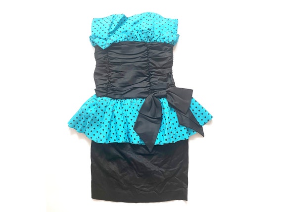 1980s polka dot dress, Vintage prom dress Made in… - image 1