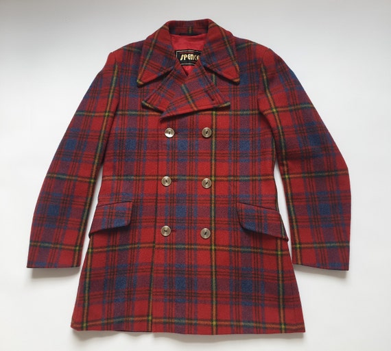 1970s unisex plaid coat, vintage 70s, 80s, retro,… - image 7
